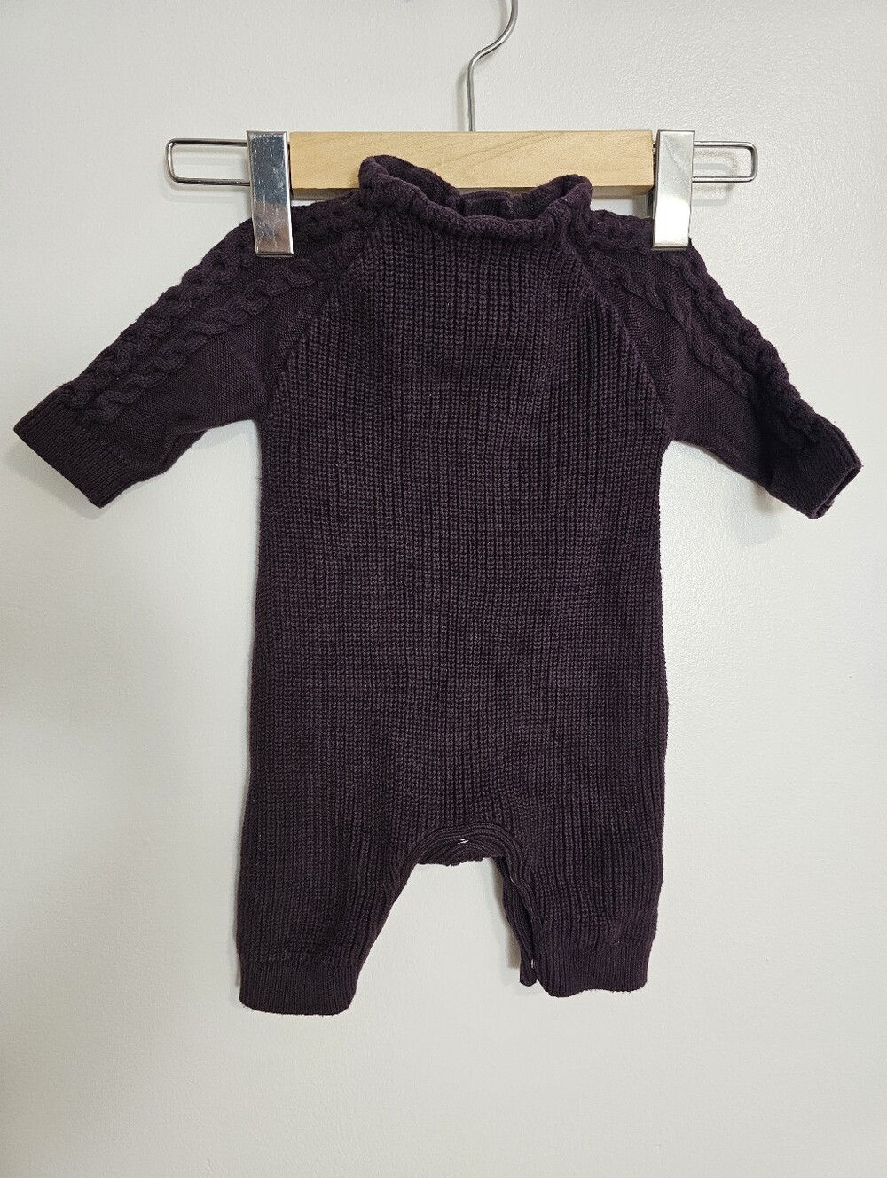 🧸2/20$ Banana Republic Baby Purple Knit Footie One Piece Size 0-3M